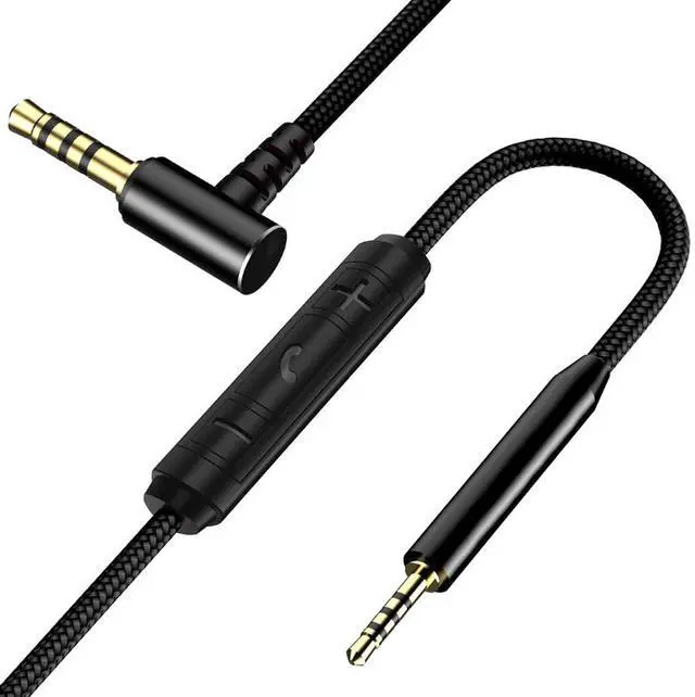 Main image of Replacement for Bose Headphone Cord, 2.5mm to 3.5mm Audio Cable for Bose 700 QC25 QC35 QC35 II OE2 AE2, JBL E45BT E55BT E65BTNC, AKG Nylon Braided Wire with Inline Mic & Volume Control (1.5m, Black)
