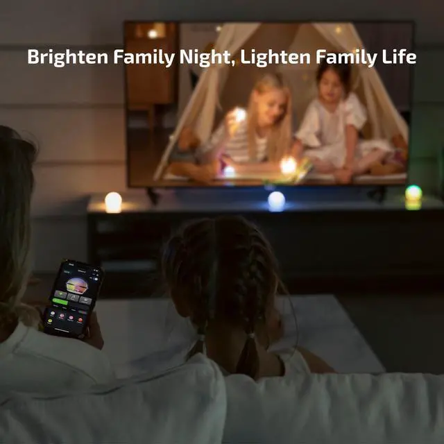 Alt view image 2 of 7 - Sphere C Smart Night Light, USB-C Rechargeable, Ambient Table Lamp with APP Control, 75 Lumens RGB Dimmable Bedside lamp, Portable for Parties, Camping, Decoration (Type-C Cable Excluded)