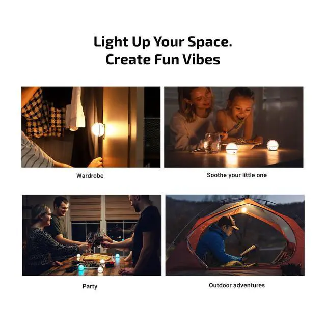 Alt view image 6 of 7 - Sphere C Smart Night Light, USB-C Rechargeable, Ambient Table Lamp with APP Control, 75 Lumens RGB Dimmable Bedside lamp, Portable for Parties, Camping, Decoration (Type-C Cable Excluded)