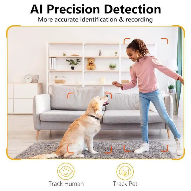 Alt view image 2 of 4 - 2K Pet Camera Indoor, 5G/ 2.4G Indoor Cameras for Home Security, Baby/Dog/Pet/Elder Camera with Phone App, Night Vision, Auto Tracking, Human/Pet Detection, Cloud&SD Storage