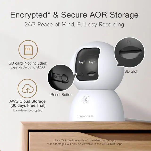 Alt view image 7 of 7 - 5G Security Camera Indoor 3-Pack, No-Monthly-Fee AI Tracking Facial Recognition, 3K Pet/Dog Camera with Speaker/Phone App, PTZ WiFi Baby Monitor Cameras for Home Security, 0-Glow Night Vision