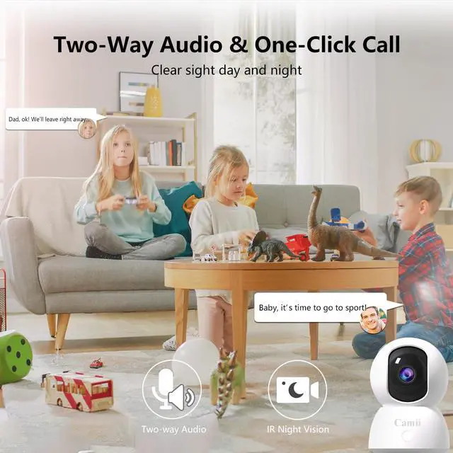 Alt view image 3 of 4 - 2K Pet Camera Indoor, 5G/ 2.4G Indoor Cameras for Home Security, Baby/Dog/Pet/Elder Camera with Phone App, Night Vision, Auto Tracking, Human/Pet Detection, Cloud&SD Storage