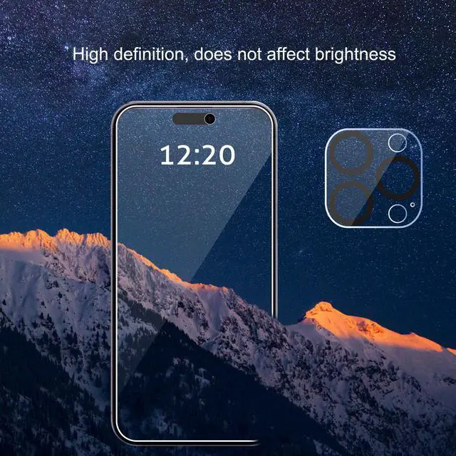 Alt view image 6 of 6 - Privacy Screen Protector+Camera Lens Protector for iPhone 15 Pro