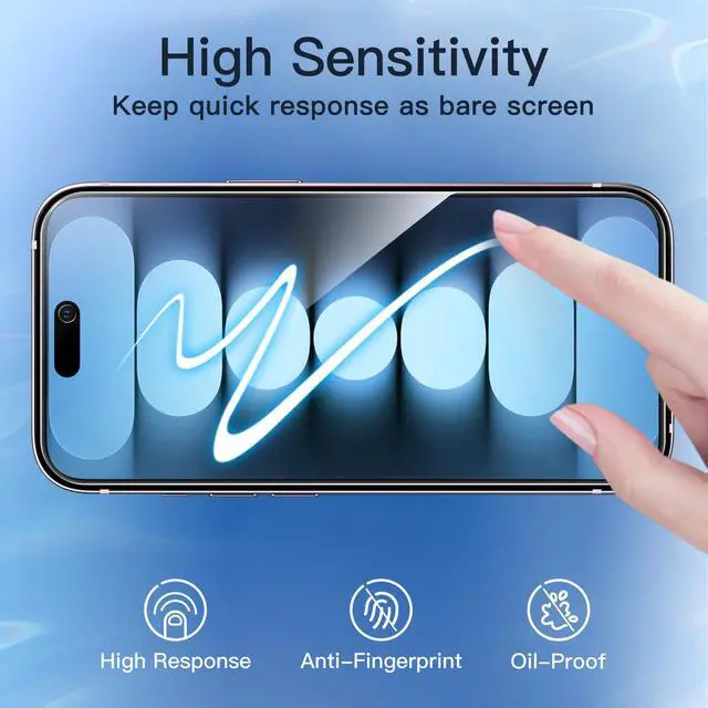 Alt view image 7 of 7 - Privacy Screen Protector for iPhone 15 6.1-Inch, Anti-Spy Tempered Glass Film with Easy Installation Tool, 2-Pack