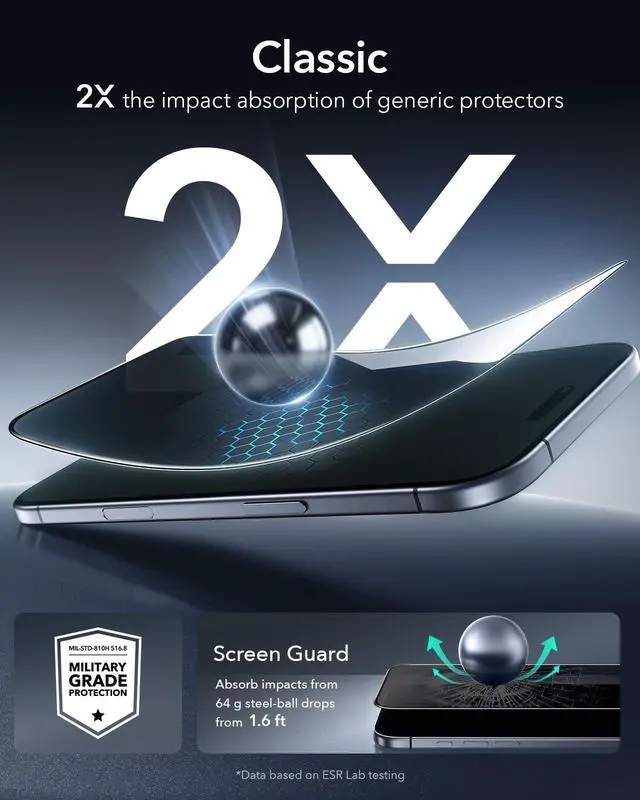 Alt view image 5 of 7 - 3 Pack for iPhone 17/16 Pro Privacy Screen Protector, Align Frame