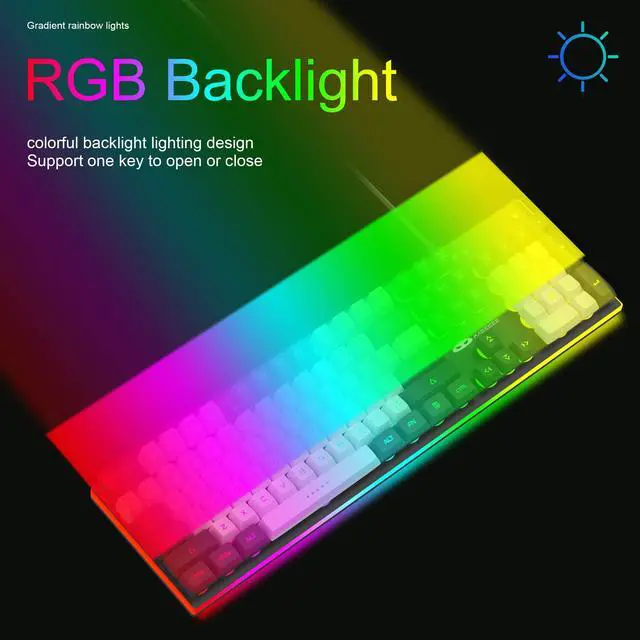 Alt view image 2 of 7 - GT838 Gaming Keyboard and Mouse Combo, 104 Keys RGB Backlit Quiet Wired Keyboards for Laptop PC MAC, with Number Pad, Metal Panel, Anti-Ghosting, White Black
