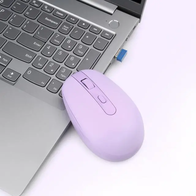 Alt view image 7 of 7 - Wireless Mouse RM700 2.4G Silent Mouse with USB Nano Receiver for Laptop,PC,Mac,Chromebook,Windows (Purple)