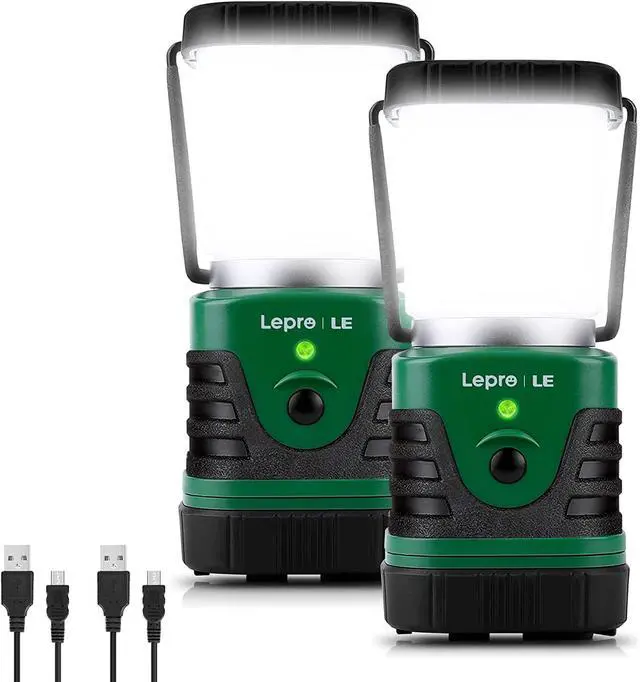 Main image of Lighting EVER LED Camping Lantern Rechargeable, 1000LM, 4 Light Modes, 4400mAh Power Bank, IP44 Waterproof, Lantern Flashlight for Hurricane Emergency, Hiking, Home and More, USB Cable Included