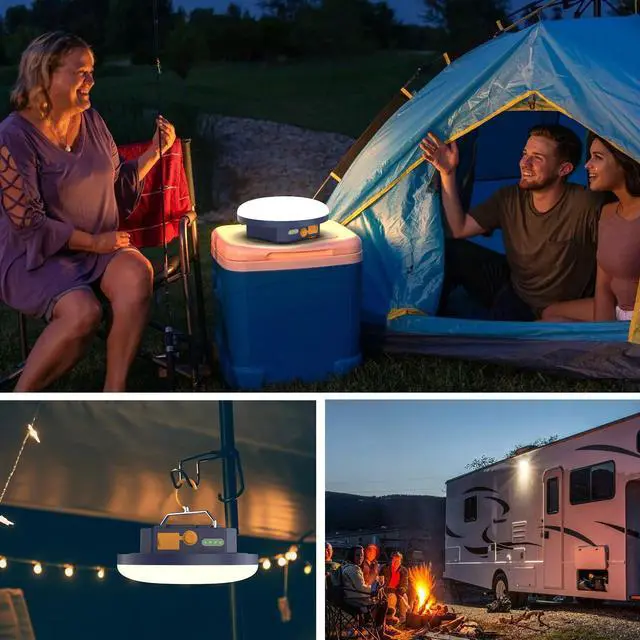 Alt view image 6 of 7 - 10000mAh Rechargeable 3000LM Tent Light Camping Light, 6500K 24Hours Long Play Time , Outdoor Night Market Light Night Fishing Lantern Emergency Lights for Hurricane Tsunami disasters (Colorful)