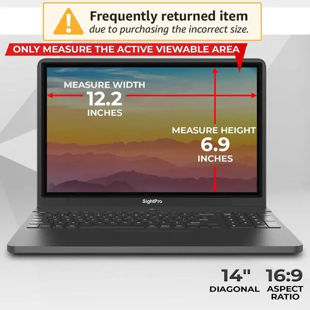 Alt view image 2 of 7 - Magnetic Laptop Privacy Screen 14 Inch 16:9 - Patented Removable Laptop Privacy Filter Shield and Protector