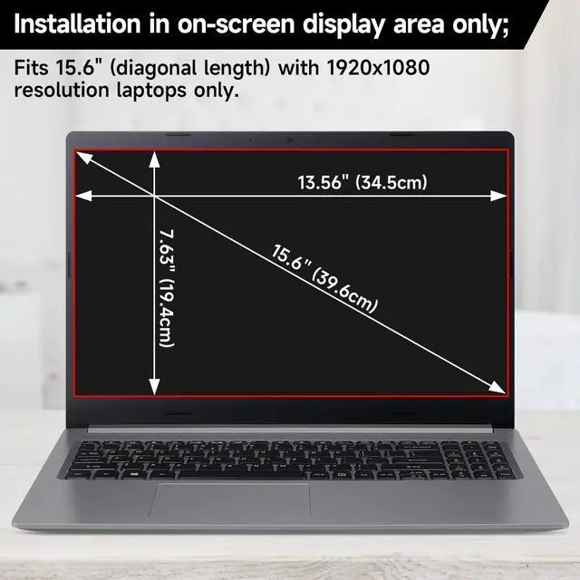 Alt view image 6 of 7 - 15.6 Inch 1920x1080 Laptop Privacy Screen Filter, Anti Blue Light Glare & Anti Scratch Computer Privacy Shield for 15.6" with 16:9 Aspect Ratio Laptop Portable Monitor