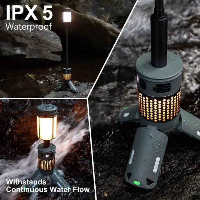 Alt view image 5 of 7 - Telescopic Camping Lights, Rechargeable Camping Lights with Stand,12000mAh Collapsible Camping Lanterns, Magnetic Base Portable Flashlights IPX5 Waterproof for Camping,Hiking,Emergency Use