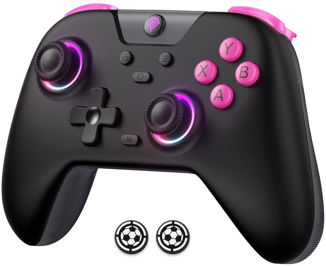 Main image of X05 Wireless Controller for PC/Steam/Switch/iOS/Android, Black | Bluetooth & 2.4G & Wired, Bluetooth Gamepad with Hall Effect, RGB, Turbo, Anti-Drift Controller, with Extra Thumb Grips.