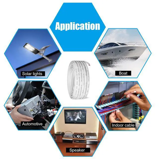 Alt view image 4 of 7 - 18 Gauge Duplex Marine Wire Tinned Copper Boat Cable, 50ft 18 AWG Standard USA OFC Oxygen Free Copper Wire for Automotive Boat Speakers Solar Outdoors