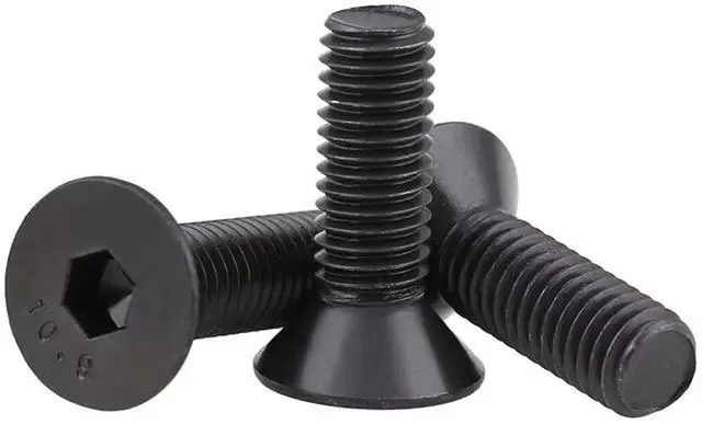 Main image of M3-0.5 x 14mm Flat Head Socket Cap Screws, 10.9 Grade Alloy Steel,DIN 7991,Allen Socket Drive, Black Oxide Finish, Machine Thread, Countersunk Bolts,Fully Thread Quantity 60