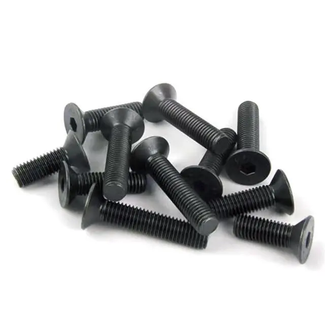 Alt view image 5 of 7 - M3-0.5 x 14mm Flat Head Socket Cap Screws, 10.9 Grade Alloy Steel,DIN 7991,Allen Socket Drive, Black Oxide Finish, Machine Thread, Countersunk Bolts,Fully Thread Quantity 60