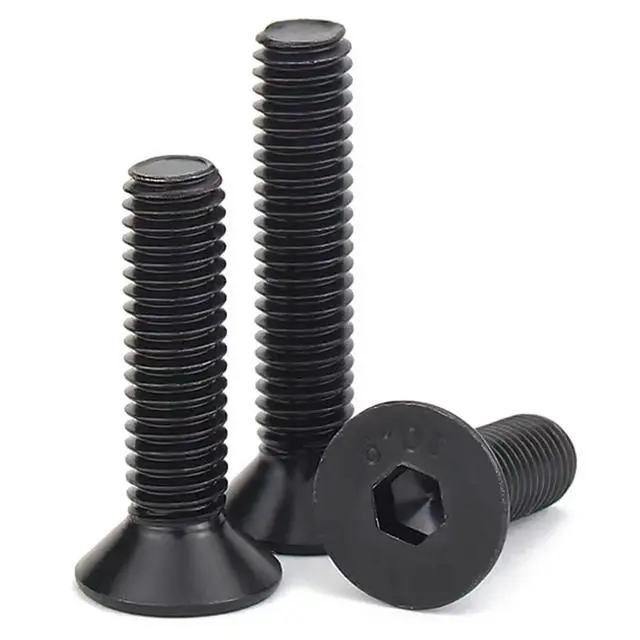 Alt view image 6 of 7 - M3-0.5 x 14mm Flat Head Socket Cap Screws, 10.9 Grade Alloy Steel,DIN 7991,Allen Socket Drive, Black Oxide Finish, Machine Thread, Countersunk Bolts,Fully Thread Quantity 60