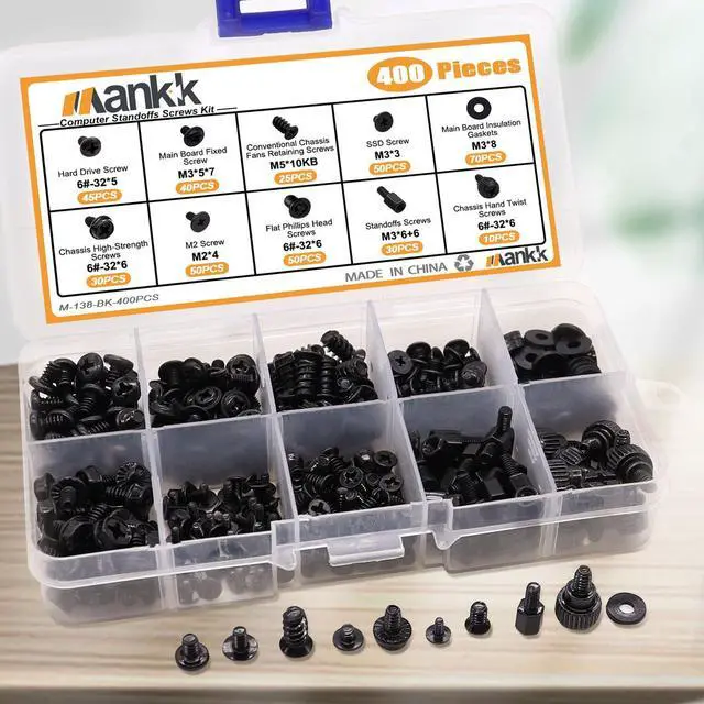 Alt view image 6 of 7 - 400PCS Computer Screws Motherboard Standoffs, PC Case, Fan, SSD, CD-ROM Screws for DIY PC Installation and Repair