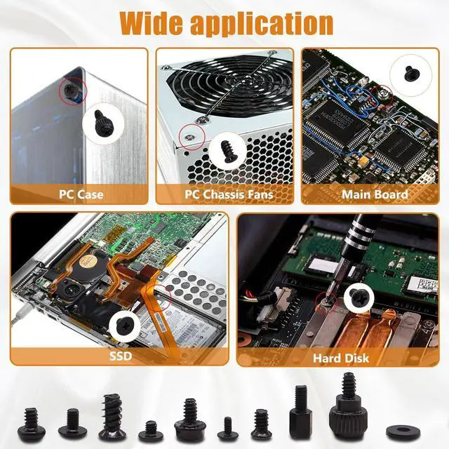 Alt view image 7 of 7 - 400PCS Computer Screws Motherboard Standoffs, PC Case, Fan, SSD, CD-ROM Screws for DIY PC Installation and Repair
