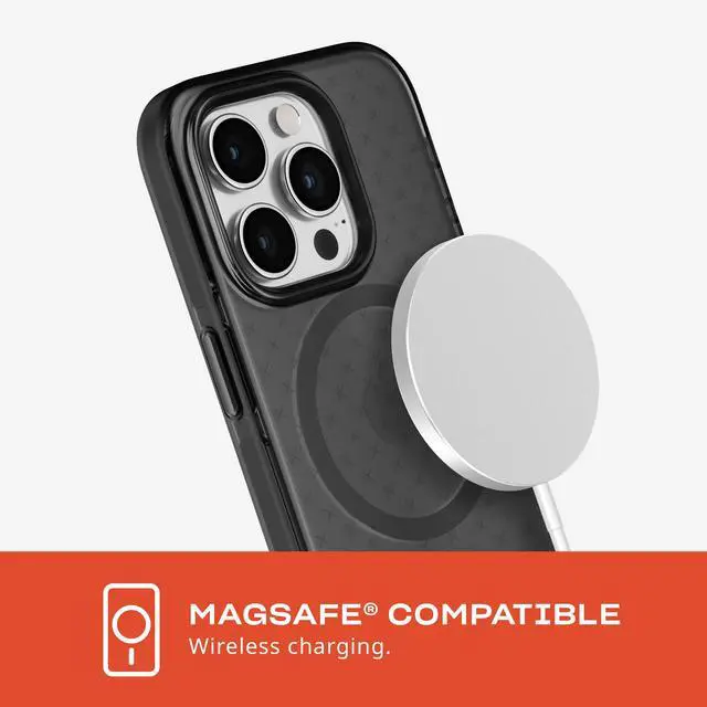 Alt view image 6 of 7 - Evo Check case for iPhone 15 Pro - Compatible with MagSafe - Impact Protection Case - Smokey/Black