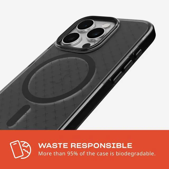 Alt view image 7 of 7 - Evo Check case for iPhone 15 Pro - Compatible with MagSafe - Impact Protection Case - Smokey/Black