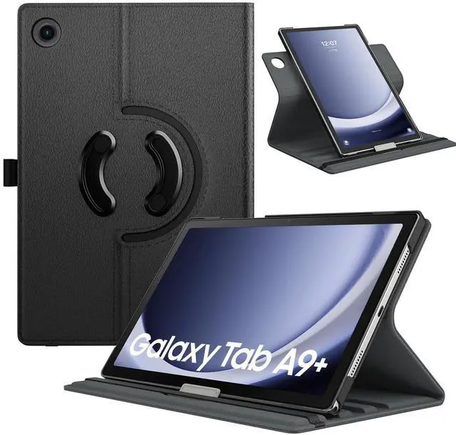 Main image of Rotating Case for Samsung Galaxy Tab A9+/A9 Plus 11 Inch 2023, 90 Degree Rotating Stand Cover, Support Auto Wake Sleep for Galaxy Tab A9+ Tablet SM-X210/X216/X218, Black