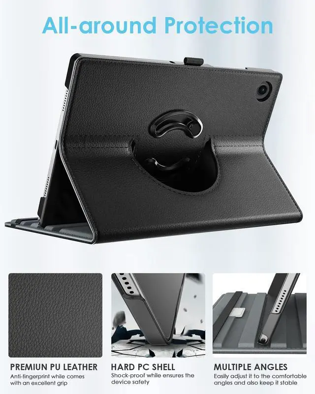 Alt view image 4 of 7 - Rotating Case for Samsung Galaxy Tab A9+/A9 Plus 11 Inch 2023, 90 Degree Rotating Stand Cover, Support Auto Wake Sleep for Galaxy Tab A9+ Tablet SM-X210/X216/X218, Black