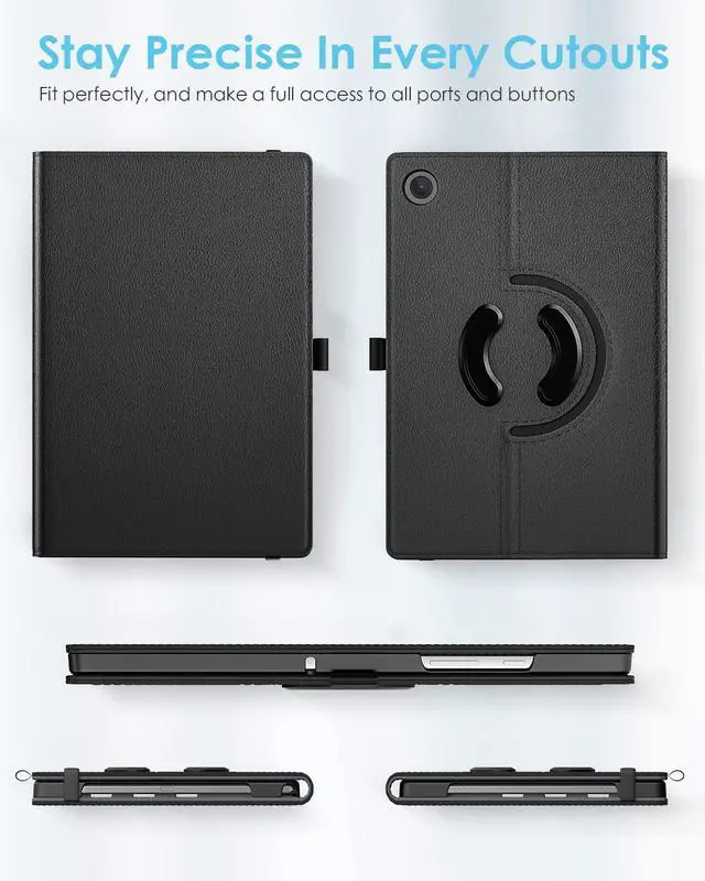 Alt view image 6 of 7 - Rotating Case for Samsung Galaxy Tab A9+/A9 Plus 11 Inch 2023, 90 Degree Rotating Stand Cover, Support Auto Wake Sleep for Galaxy Tab A9+ Tablet SM-X210/X216/X218, Black