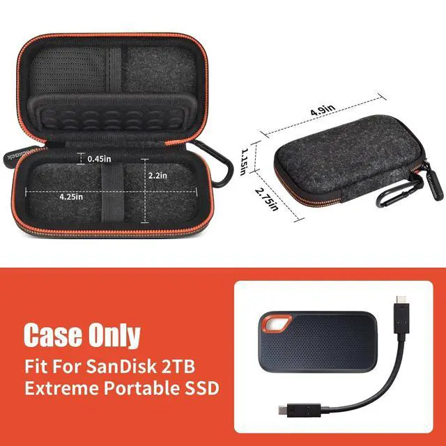 Alt view image 2 of 7 - Case for SanDisk SSD (Black, for SSD Within 4.25 * 2.2 * 0.45 inch)