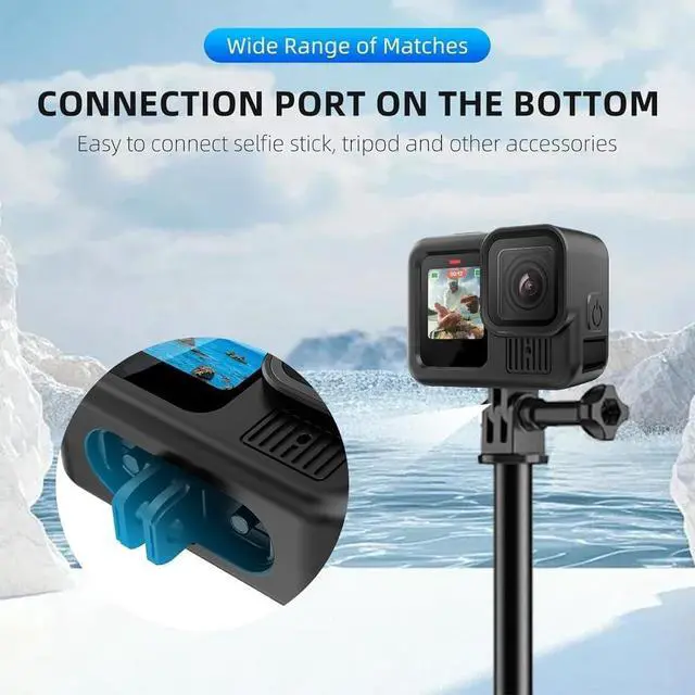 Alt view image 6 of 7 - Camera Silicone Protective Case Accessories Kit Compatible with Hero 9 10 11 12 13, Includes Silicone Cover, Lens Cap, Battery Cover, Tempered Glass, Storage Box & Wrist Lanyard for Travel
