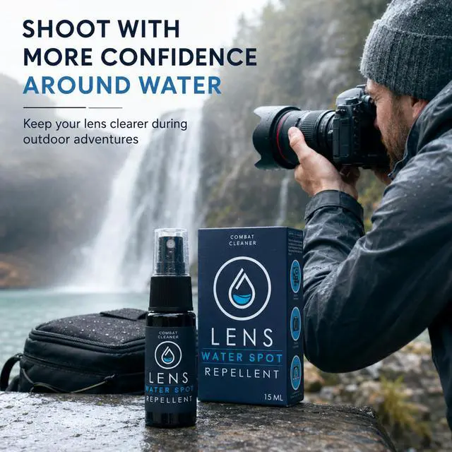 Alt view image 3 of 7 - Spray and Microfiber Lens Cleaner Care Kit - Water Spot Repellent Camera Lens and Optical Cleaning Solution for Coated Lenses, Binoculars, Scopes, Cameras, Glasses, Sunglasses, Screens