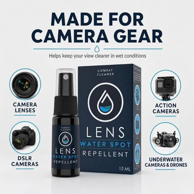 Alt view image 7 of 7 - Spray and Microfiber Lens Cleaner Care Kit - Water Spot Repellent Camera Lens and Optical Cleaning Solution for Coated Lenses, Binoculars, Scopes, Cameras, Glasses, Sunglasses, Screens