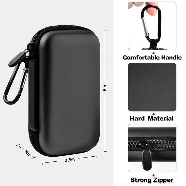 Alt view image 2 of 7 - Case Compatible with Samsung T7/ T7 Touch Portable SSD 1TB 2TB 500GB USB 3.2 External Solid State Drive, Travel Carrying Storage Organizer Fits for USB Cables and More Accessories (Full Black)