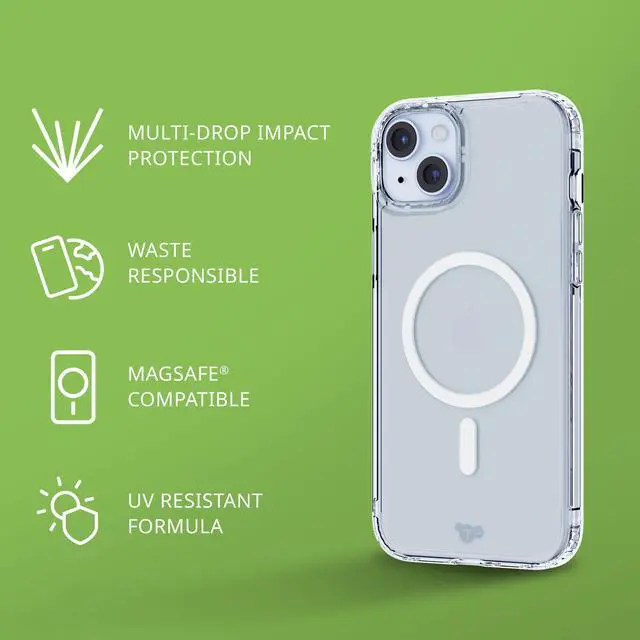 Alt view image 3 of 7 - Evo Clear Case for iPhone 15 Plus - Compatible with MagSafe - Impact Protection Case - Clear