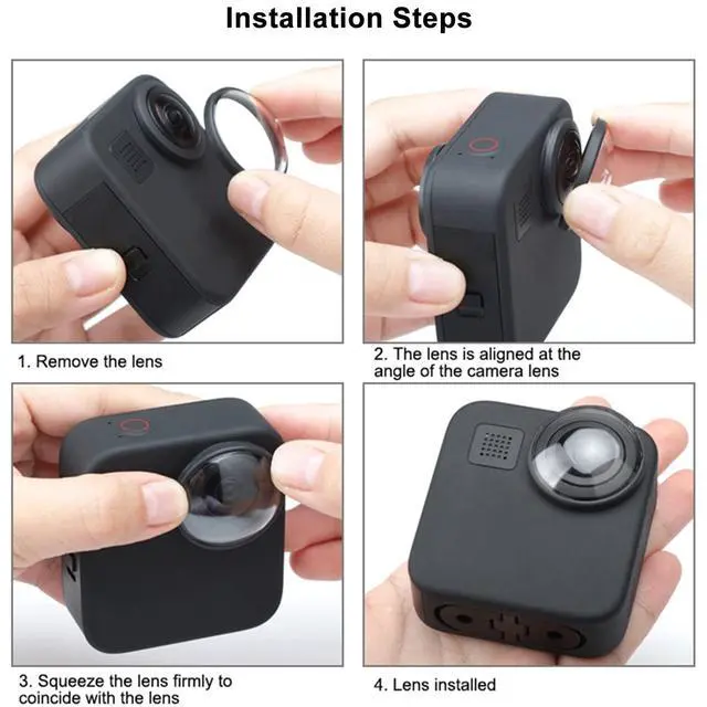 Alt view image 5 of 6 - 2 PCS Lens Protector Kit for Go Pro MAX Fusion&MAX360 2025Action Camera,High Transparent 9H Hardness Scratch Resistant Sticky Lens Guards Accessories(NOT For MAX2)