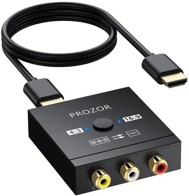 Main image of RCA to HDMI Converter - 4:3/16:9 Switch, 1080P AV to HDMI Adapter, Mini Composite CVBS Audio Video Adapter, for PS1/PS2/N64/Wii/Xbox and VCR/VHS/DVD Players to HDTV, Plug & Play