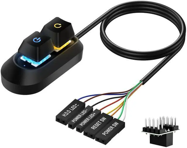 Main image of External Power Button for Desktop, PC Power Switch, Push Button, Manual Operation, Black