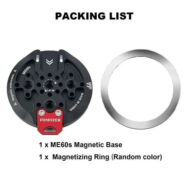Alt view image 7 of 7 - Magnetic Tripod Mount Adapter with 1/4" Threads & Multi-Angle Arri Holes, MagSafe Compatible Stand for iPhone 16 Pro Max, 15 Plus, 14, 13, 12 Mini - ME60 (ME60S)