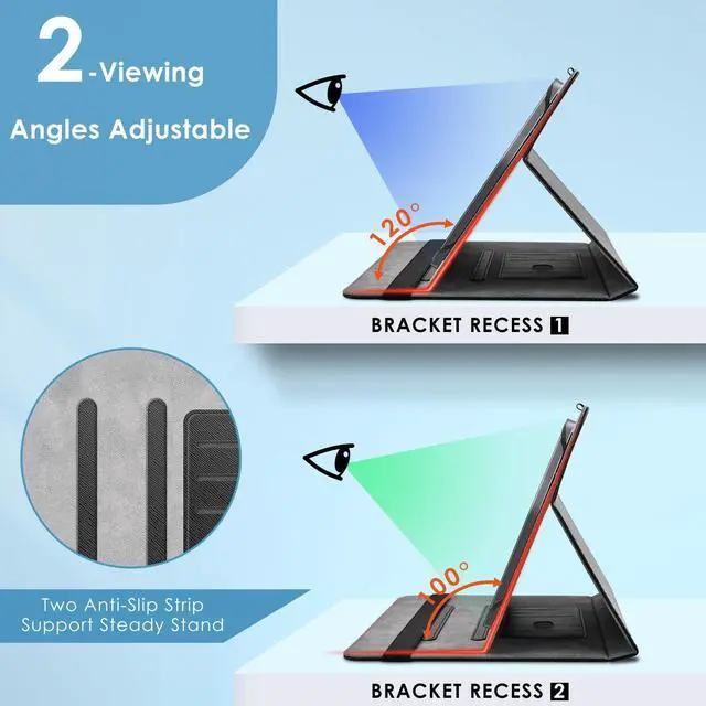 Alt view image 5 of 7 - Universal 10.1 inch Tablet Case for Urao X109,ECOPAD TH-KK12C,MEIZE D138C,Frameflow P10_A,SHARECLOUD P10_T 10.1" Tablet,2-Angle Viewing Stand,3 Card Slots
