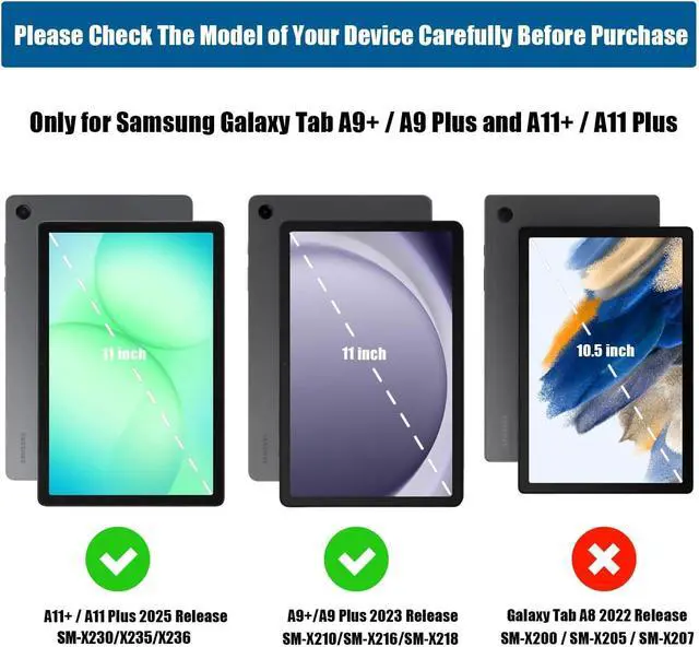 Alt view image 2 of 7 - Kids Case for Samsung Galaxy Tab A11+ Plus 11 2026/Tab A9+ Plus 11 inch Tablet, with Screen Protector, Shockproof Lightweight Stand Handle Galaxy Tab A11 Plus/A9 Plus Case for Kids, Rose