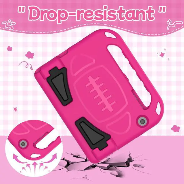 Alt view image 5 of 7 - Kids Case for Samsung Galaxy Tab A11+ Plus 11 2026/Tab A9+ Plus 11 inch Tablet, with Screen Protector, Shockproof Lightweight Stand Handle Galaxy Tab A11 Plus/A9 Plus Case for Kids, Rose