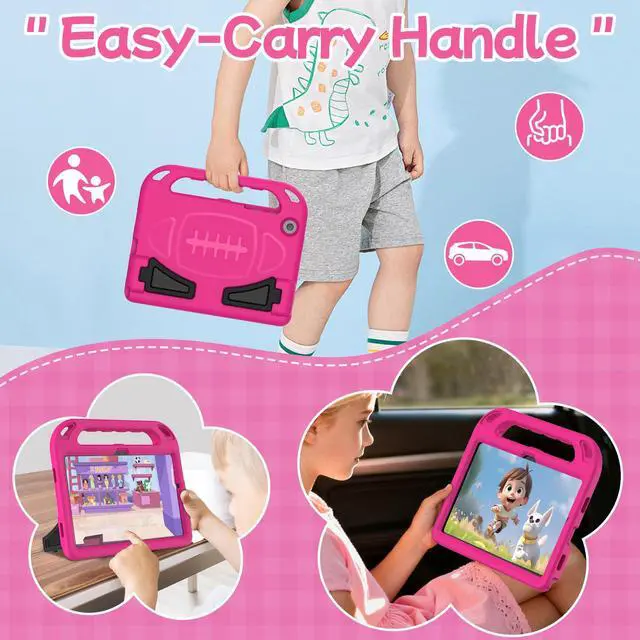 Alt view image 4 of 7 - Kids Case for Samsung Galaxy Tab A11+ Plus 11 2026/Tab A9+ Plus 11 inch Tablet, with Screen Protector, Shockproof Lightweight Stand Handle Galaxy Tab A11 Plus/A9 Plus Case for Kids, Rose