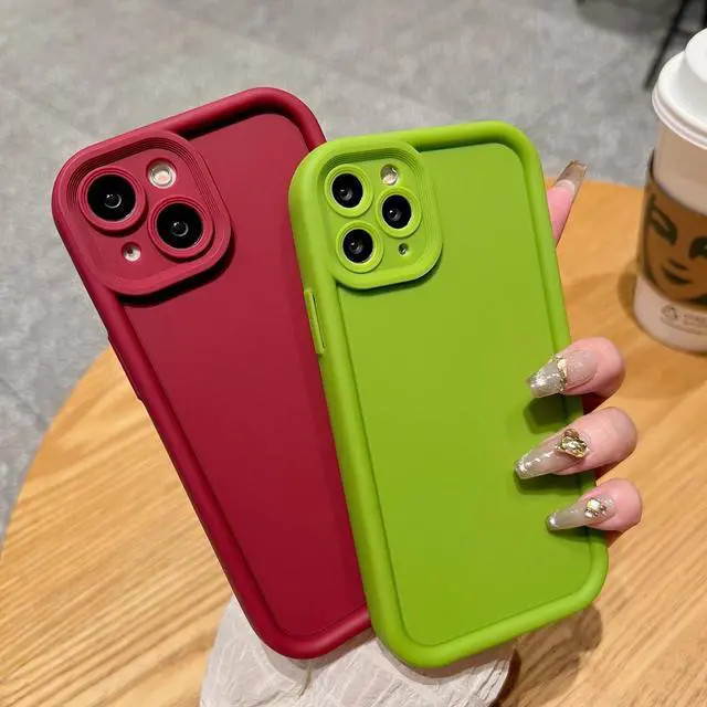 Alt view image 2 of 7 - Slim Case for iPhone 15, Enhanced Camera Protection, Shockproof Skin-Friendly Touch Soft Case Cover for iPhone 15 Phone 6.1 inch, Avocado green