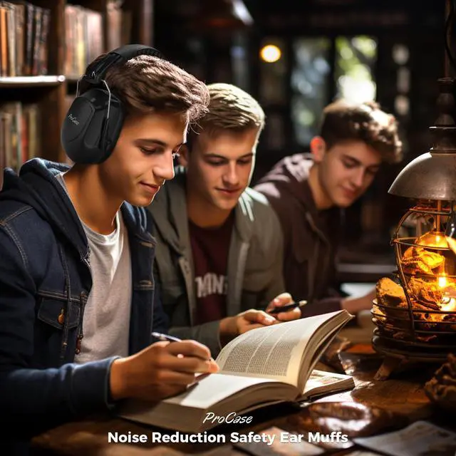 Alt view image 6 of 7 - NRR 28dB Noise Reduction Ear Muffs, Foldable Adjustable Passive Noise Cancelling Headphones for Adults Kids Autism, Hearing Protection for Shooting, Construction, Mowing, Studying -Black