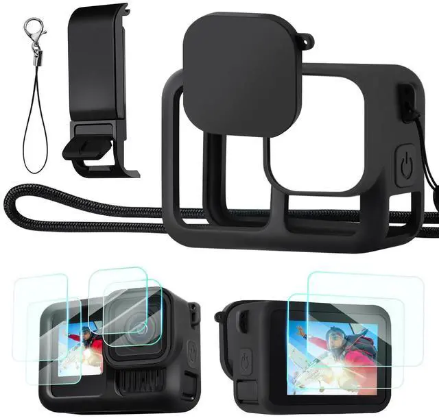 Main image of Silicone Sleeve Protective Cover Compatible with GoPro Hero 13 Black, Battery Side Lid + Screen & Lens Protectors & Lens Caps & Lanyard Action Camera Accessories Kit