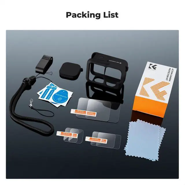 Alt view image 7 of 7 - Silicone Sleeve Protective Cover Compatible with GoPro Hero 13 Black, Battery Side Lid + Screen & Lens Protectors & Lens Caps & Lanyard Action Camera Accessories Kit