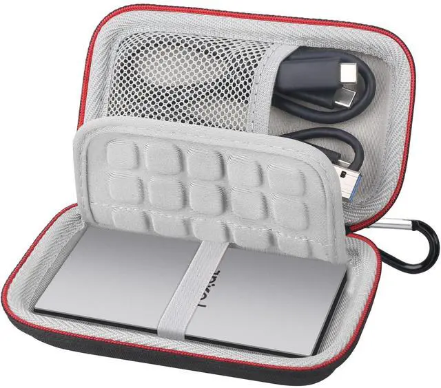 Main image of Hard Carrying Case for Lexar ES3 Portable SSD External Solid State Drive 1TB 2TB 4TB SD Card Organizer Shockproof Hard EVA Protective Storage Travel Bag, Black