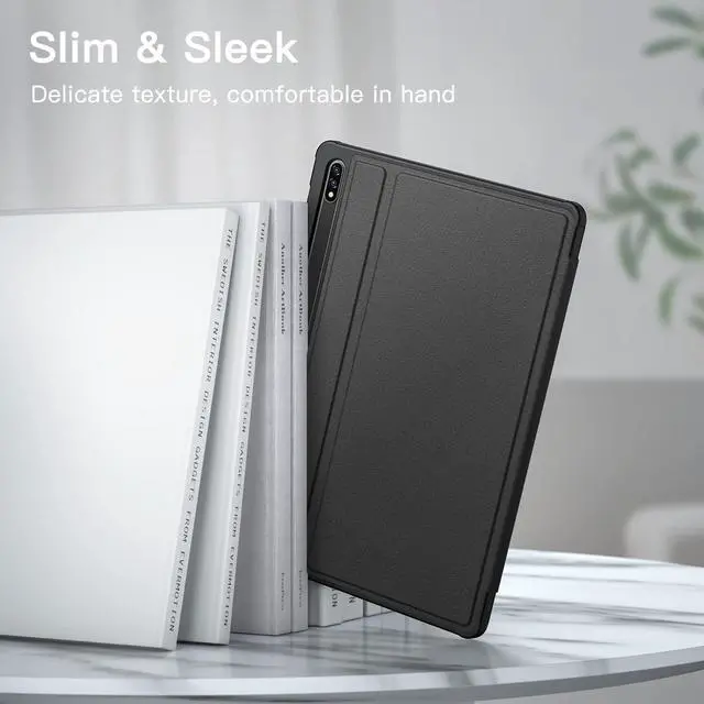 Alt view image 4 of 6 - Case for Samsung Galaxy Tab S8 Plus 2022 / S7 FE 2021 / S7 Plus 2020 12.4-Inch with S Pen Holder, Slim Folio Stand Protective Tablet Cover, Multi-Angle Viewing (Black)