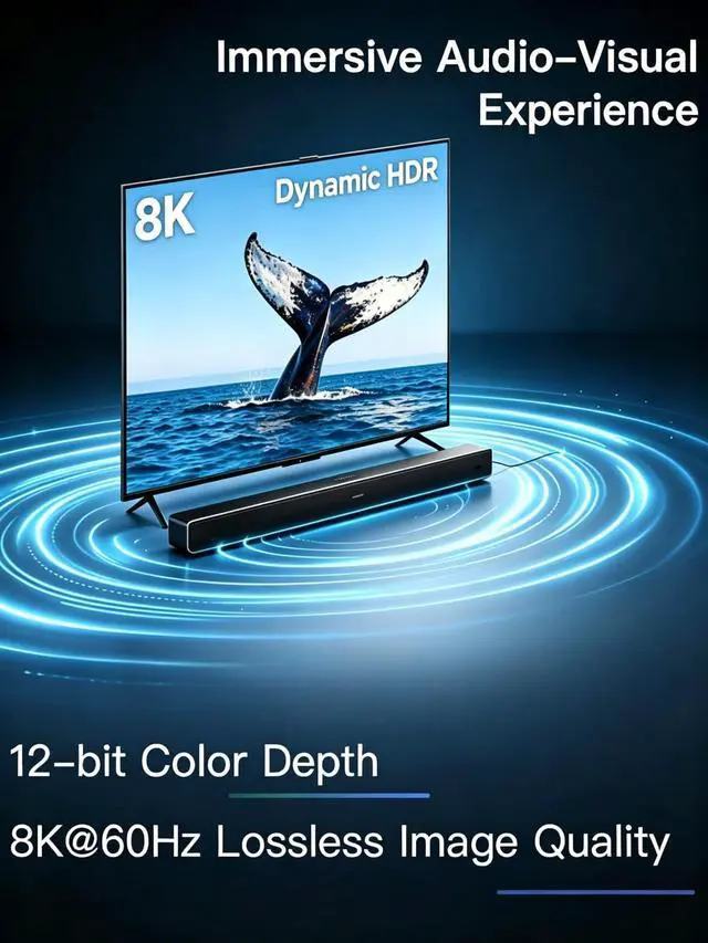 Alt view image 7 of 7 - 16K HDMI Cable 2.2 96Gbps 6.6FT, Ultra High Speed Cable Support 8K/4K 240Hz 144Hz 120Hz 60Hz eARC HDR10+ HDCP2.3 HDMI Cord Compatible with PS5/Xbox/Switch 2/Roku TV/Mac Monitor Laptop Blu-ray