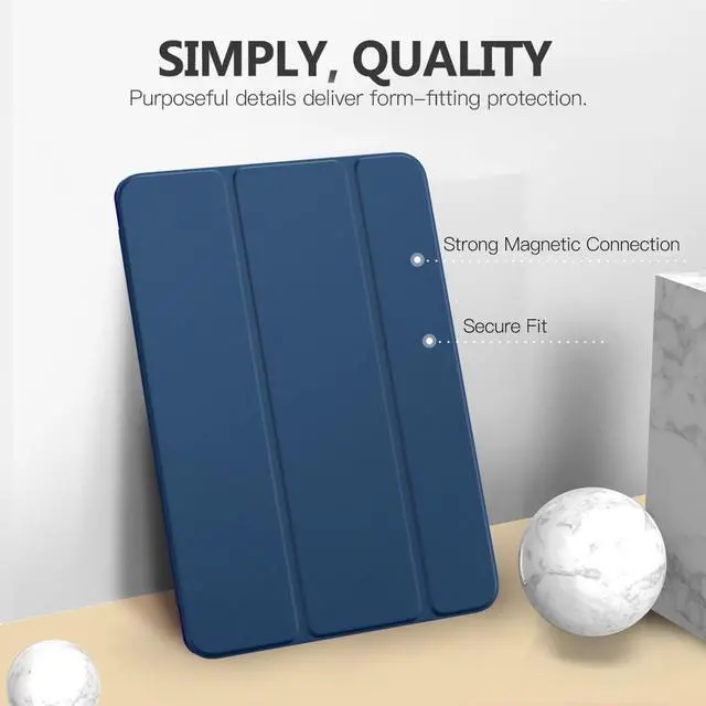 Alt view image 3 of 7 - Case for iPad 10.2 iPad 9th Generation 2021/ iPad 8th Generation 2020/ iPad 7th Generation 2019, Slim Stand Hard Back Shell Smart Cover Case for iPad 10.2 inch, Auto Wake/Sleep, Dark Sea Blue